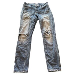 Loft curvy skinny distressed jeans